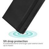 Quikcell TCL Tab 10 5G, T-Mobile REVVL TAB 5G, Samsung Galaxy Tab A9+ 5G FLEX TAB Universal Tablet Folio 10-12" Carbon Fiber