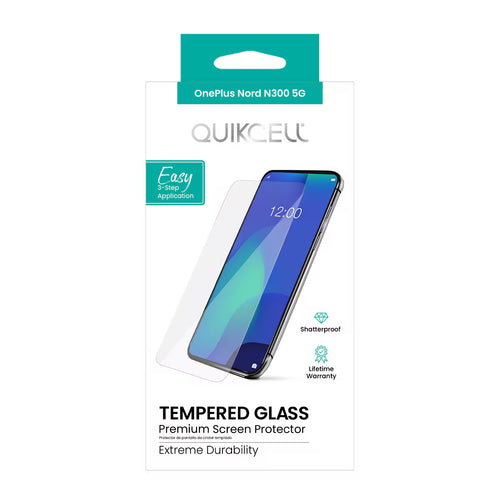 Quikcell OnePlus Nord N300 5G TEMPERED GLASS Screen Protector Clear