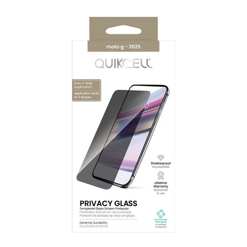 Quikcell Moto G - 2025 Privacy Tempered Glass Screen Protector