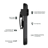Quikcell Apple iPhone 13 Pro Max ADVOCATE + HOLSTER Dual-layer Kickstand Case Steel Black