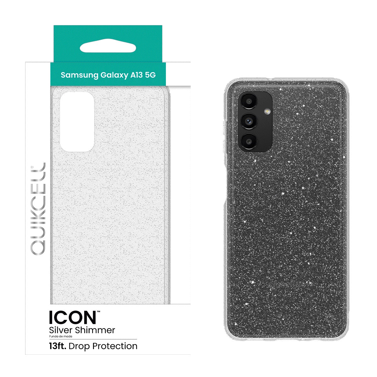 Quikcell Samsung Galaxy A13 5G ICON Fashion Case Silver Shimmer