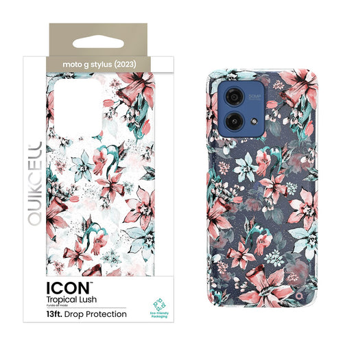 Quikcell Moto G Stylus (2023) ICON Fashion Case Tropical Lush