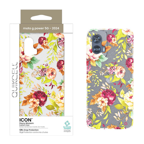 Quikcell Moto G Power 5G (2024) ICON Fashion Case Peony Blossom