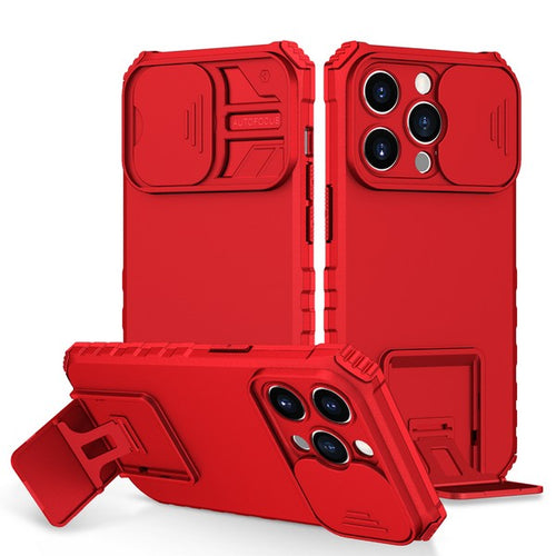 Iphone 14 Pro 6.1 2022 Vertical Kickstand case w/ camera cover Red