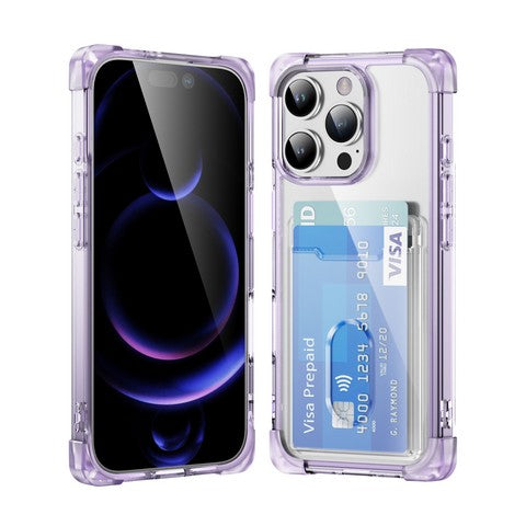 Iphone 16 Pro Max 6.9 Corner Bumper Case w/Card Slot Purple