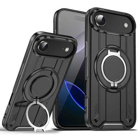 iPhone 17 Air Large Rotate Magnetic Ring Stand case Black