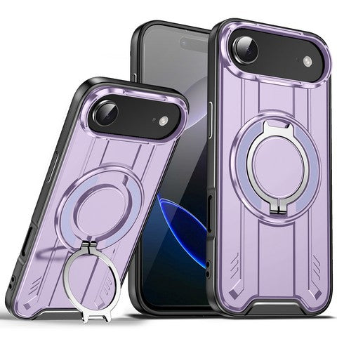 iPhone 17 Air Large Rotate Magnetic Ring Stand case Purple