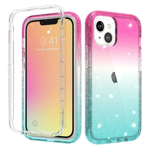 Iphone 13 6.1 compatible w/ iPhone 16e Glitter Color Change Case Design