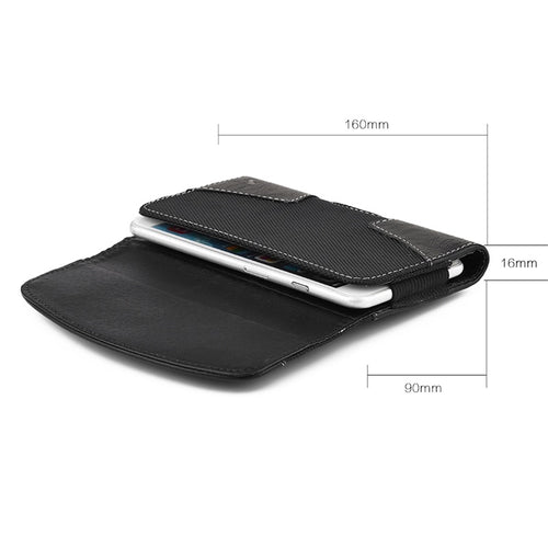 LUXMO Large Horizontal Universal Suede Leather Pouch - Black