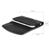 LUXMO Large Horizontal Universal Suede Leather Pouch - Black