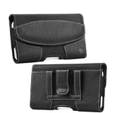 LUXMO Large Horizontal Universal Suede Leather Pouch - Black