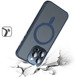 iPhone 16 Pro Max 6.9 inch Complete Protection HQ Hybrid with Metal Tempered Camera Glass - Blue