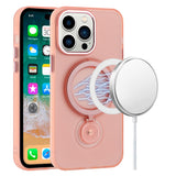 iPhone 12 & iPhone 12 Pro Hoop Kickstand [Magnetic Circle] HD Transparent Chrome Hybrid - Pink