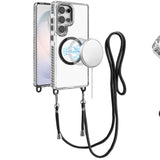 Samsung S26 Ultra Transparent HQ Clear Line Design Edged Hybrid with Matching Lanyard - Black