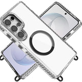 Samsung S26 Ultra Transparent HQ Clear Line Design Edged Hybrid with Matching Lanyard - Black