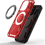 iPhone 13 Pro Max Loop Hybrid with [Magnetic Ring Circle] 360 degrees Rotational Kickstand Case Cover - Red