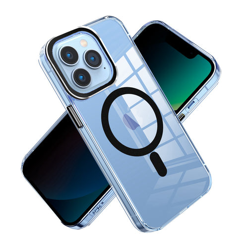 Samsung S23 Ultra Premium Matching [Magnetic Circle] & Camera Edge Color Chrome Hybrid Design - Black