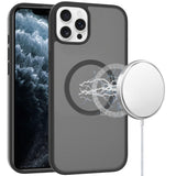 iPhone 11 Pro MAX (XI6.5) [Magnetic Circle] Smooth Safe Matte Feel Hybrid Case - Black
