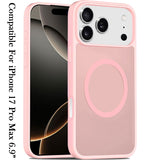 iPhone 17 Pro Max [Magnetic Circle] Smooth Safe Matte Feel Hybrid Case - Light Pink