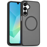 Samsung A16 5G [Magnetic Circle] Smooth Safe Matte Feel Hybrid Case - Black
