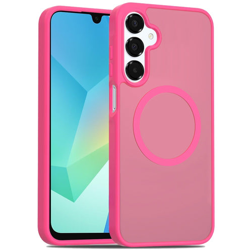 Samsung A16 5G [Magnetic Circle] Smooth Safe Matte Feel Hybrid Case - Hot Pink