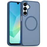 Samsung A16 5G [Magnetic Circle] Smooth Safe Matte Feel Hybrid Case - Navy Blue