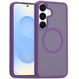 Samsung s25 Plus/s24 Plus [Magnetic Circle] Smooth Safe Matte Feel Hybrid Case - Dark Purple