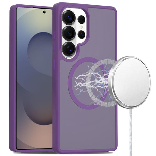 Samsung S26 Ultra [Magnetic Circle] Smooth Safe Matte Feel Hybrid Case - Dark Purple