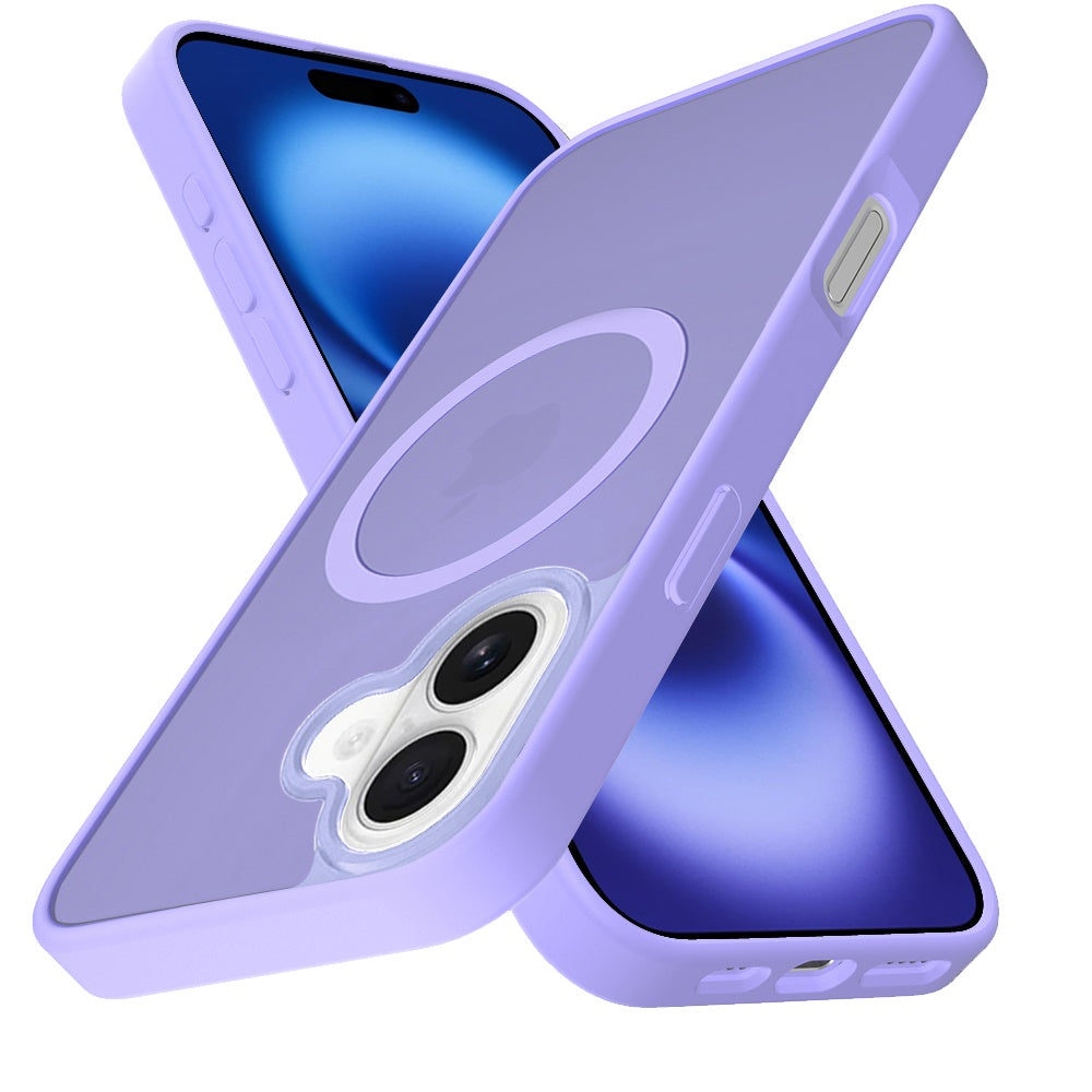 iPhone 17 [Magnetic Circle] Smooth Safe Matte Feel Hybrid Case - Light Purple