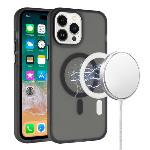 iPhone 13 Pro Max [Magnetic Circle] ShockProof 4-Time Injection Strong Hybrid - Black