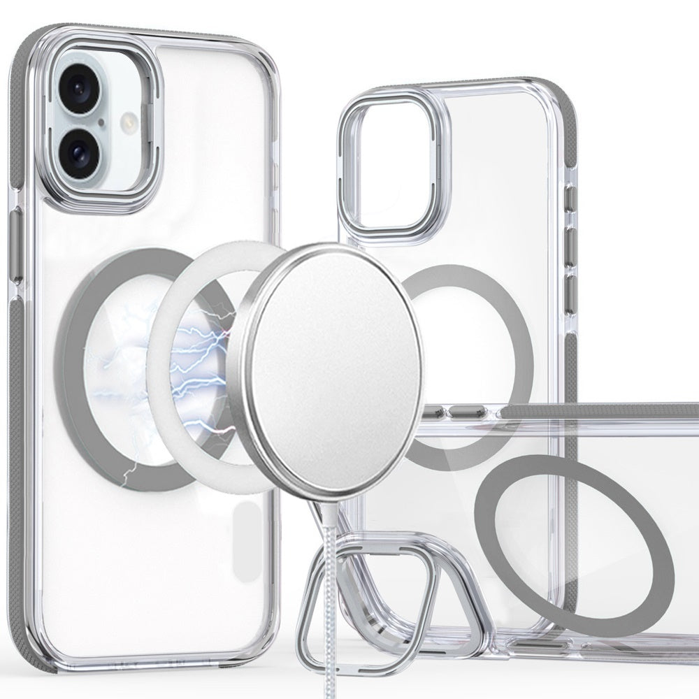 iPhone 16 6.1 inch MagSonic Camera Bracket Stand Magnetic Ring Circle Hybrid - Grey