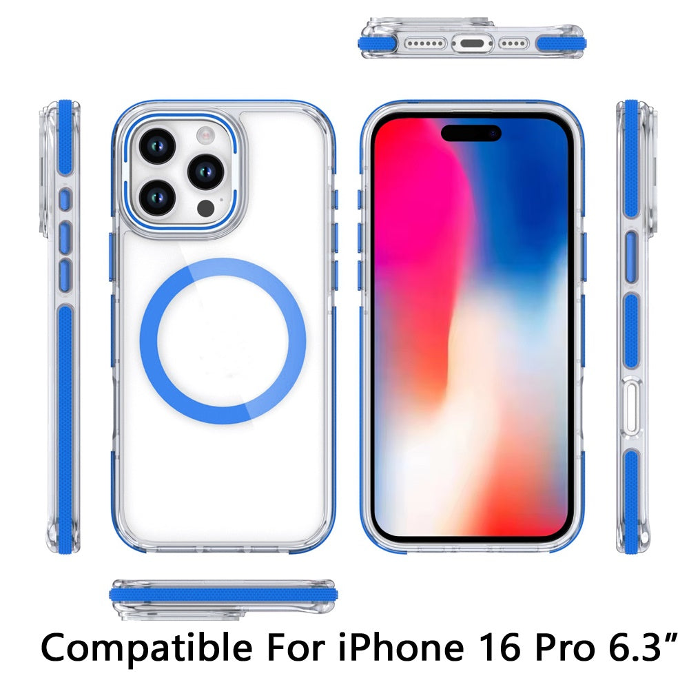 iPhone 16 Pro 6.3 inch MagSonic Camera Bracket Stand Magnetic Ring Circle Hybrid - Blue