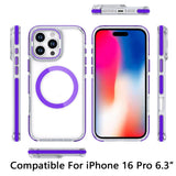 iPhone 16 Pro 6.3 inch MagSonic Camera Bracket Stand Magnetic Ring Circle Hybrid - Purple