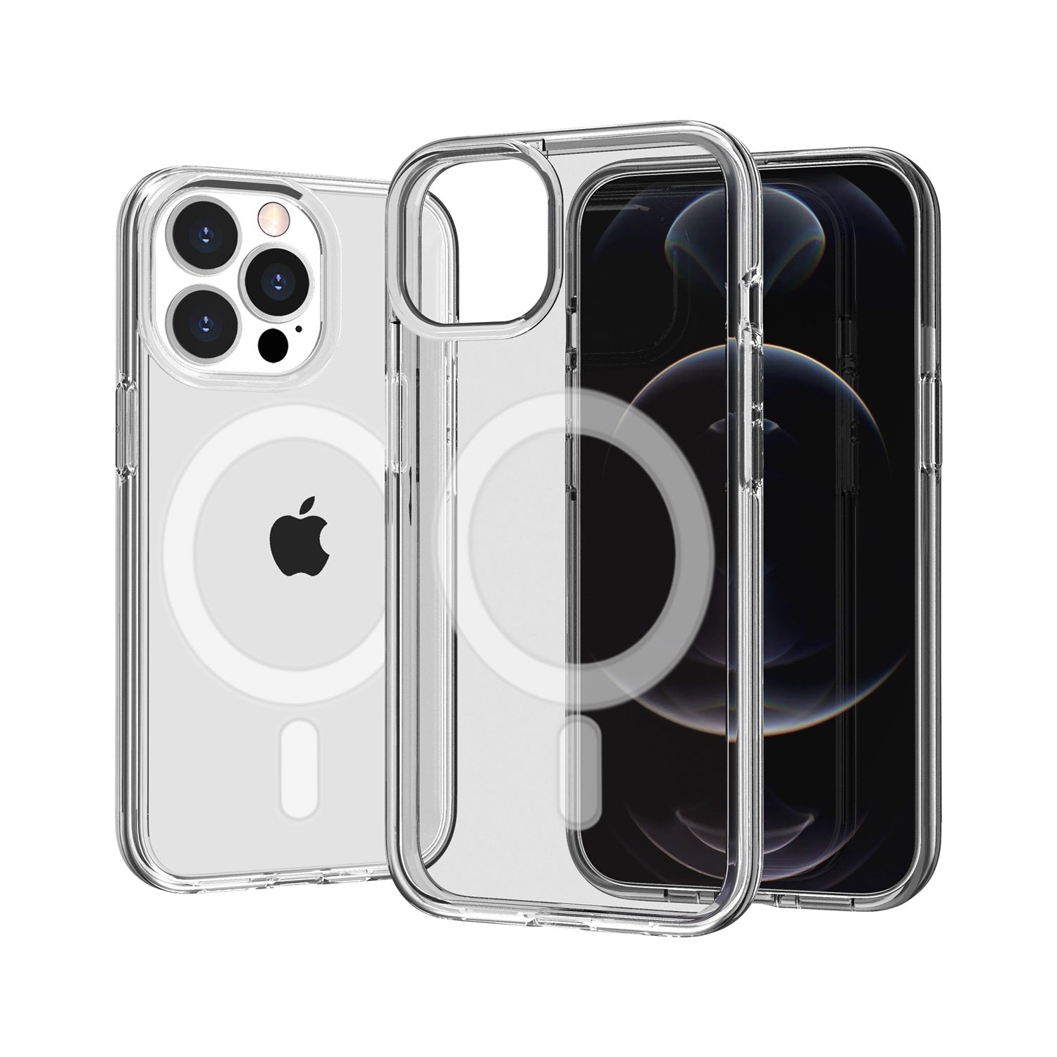 iPhone SE 3 (2022) SE/8/7 Sturdy Ultra [Magnetic Circle] Thick 3mm Transparent Hybrid - Clear