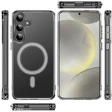Samsung S25 Plus/S24 Plus Thick Transparent [Magnetic Circle] Shockproof Hybrid - Clear