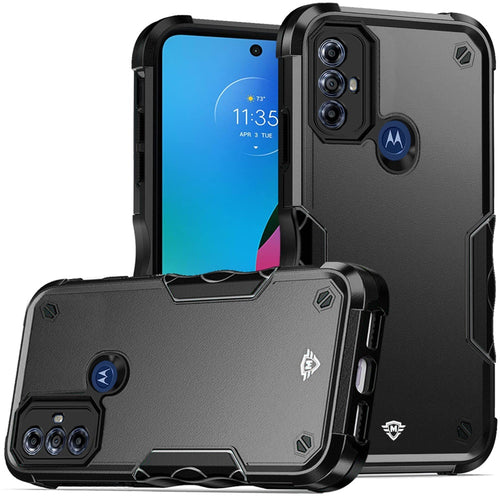 Motorola Moto G Play 2023 METKASE Exquisite Tough Shockproof Hybrid in Slide-Out Package - Black/Black