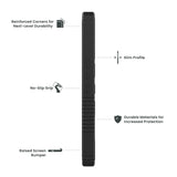 Quikcell TCL 30 XE 5G OPERATOR Rugged Protective Case Armor Black