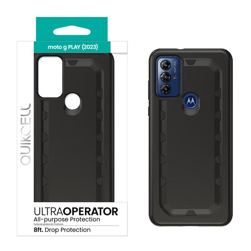 Quikcell Moto G PLAY 2023 ULTRA OPERATOR Rugged Protective Case Armor Black