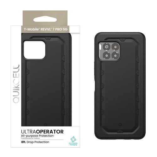 Quikcell T-Mobile REVVL 7 PRO 5G ULTRA OPERATOR Rugged Protective Case Armor Black