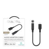 Quikcell   AUDIO ADAPTER 3.5mm to Lightning Black