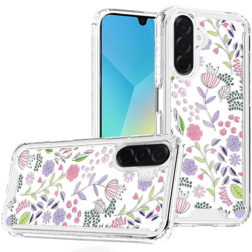Samsung A16 5G Beautiful TPU Designs Case Case - Purple and Green Wildflowers