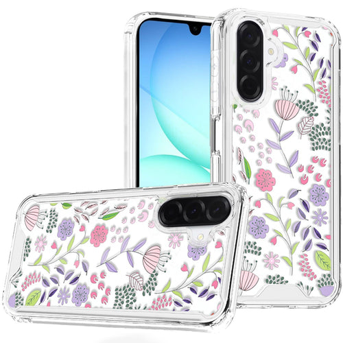 Samsung A17 5G Beautiful TPU Designs Case Case - Purple and Green Wildflowers