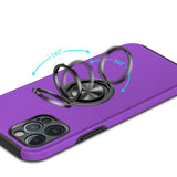 iPhone 15 CHIEF Oil Painted Magnetic Ring Stand Hybrid Case Cover - Dark Purple