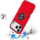 iPhone 17 Pro CHIEF Oil Painted Magnetic Ring Stand Hybrid Case Cover - Red