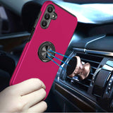 Samsung A16 5G CHIEF Oil Painted Magnetic Ring Stand Hybrid Case Cover - Hot Pink