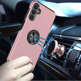 Samsung A16 5G CHIEF Oil Painted Magnetic Ring Stand Hybrid Case Cover - Rose Gold