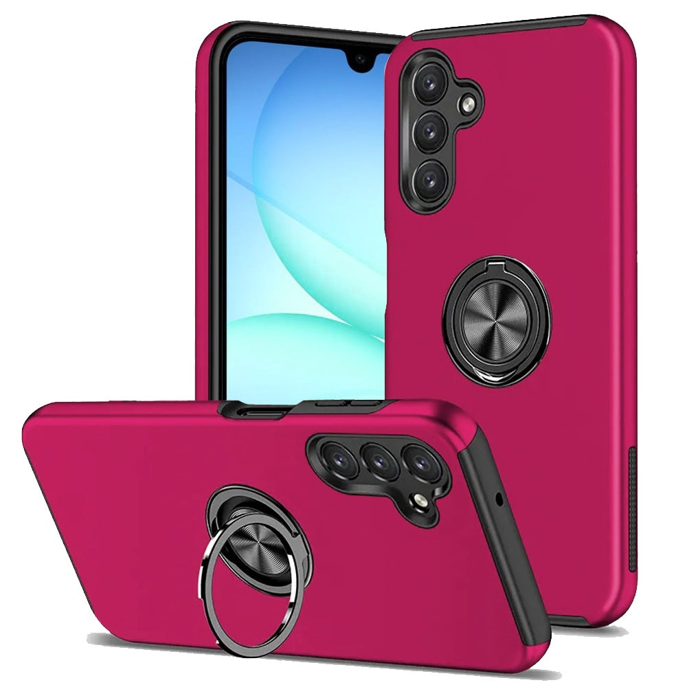 Samsung A17 5G CHIEF Oil Painted Magnetic Ring Stand Hybrid Case Cover - Hot PinkQBCHIEF-A17-HPnk