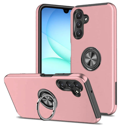 Samsung A17 5G CHIEF Oil Painted Magnetic Ring Stand Hybrid Case Cover - Pink