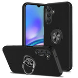 Samsung Galaxy A05s CHIEF Oil Painted Magnetic Ring Stand Hybrid Case Cover - Black
