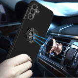 Samsung Galaxy A05s CHIEF Oil Painted Magnetic Ring Stand Hybrid Case Cover - Black